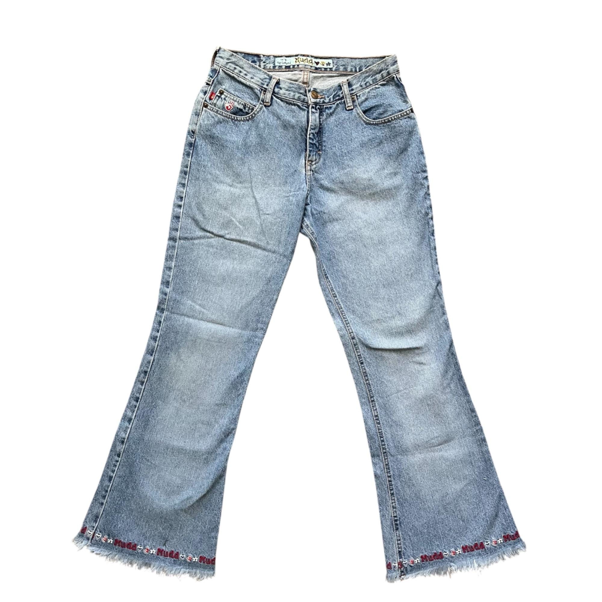 パンツ 90s MUDD Tech Bellbottom Denim Vintage Mudd Jeans Flare Leg Women's 28x30 Low Rise