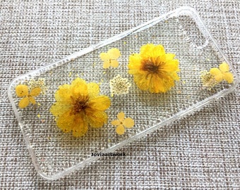 Genuine pressed dried flower iphone case - iphone crystal clear case