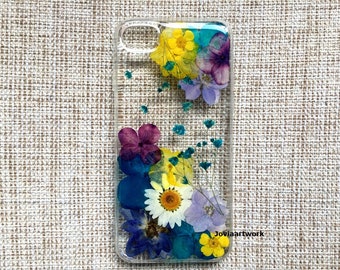 Genuine pressed dried flower Samsung / iphone case - crystal clear case