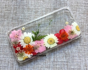 Genuine pressed dried flower iphone case - iphone crystal clear case