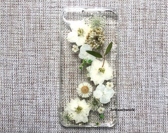 Véritable fleur séchée pressée Samsung / iphone case - étui cristallin