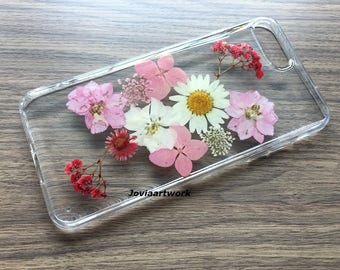 Genuine pressed dried flower iphone case - iphone crystal clear case