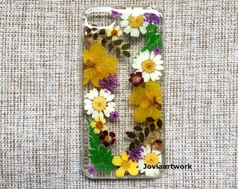 Genuine pressed dried flower Samsung / iphone case - crystal clear case