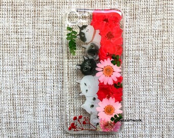 Genuine pressed dried flower Samsung / iphone case - crystal clear case