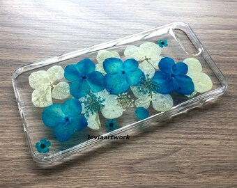 Genuine pressed dried flower iphone case - iphone crystal clear case