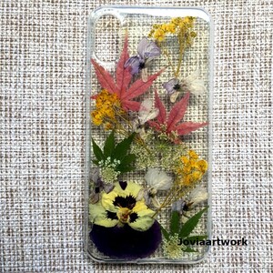 Genuine pressed dried flower Samsung / iphone case - crystal clear case