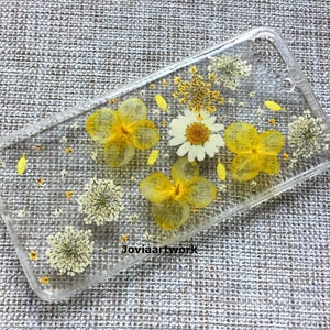 Genuine pressed dried flower Samsung / iphone case - crystal clear case