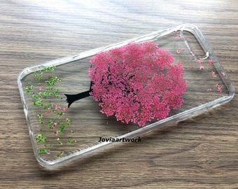 Genuine pressed dried flower iphone case - iphone crystal clear case