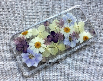 Genuine pressed dried flower iphone case - iphone crystal clear case