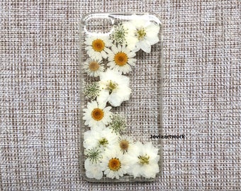 Genuine pressed dried flower Samsung / iphone case - crystal clear hard case