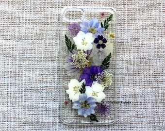 Genuine pressed dried flower iphone case - iphone crystal clear case
