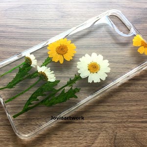 Genuine pressed dried flower iPhone case iPhone crystal clear case image 1