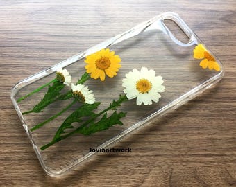 Genuine pressed dried flower iphone case - iphone crystal clear case