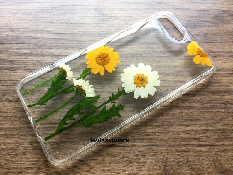 Genuine pressed dried flower iPhone case iPhone crystal clear case image 1