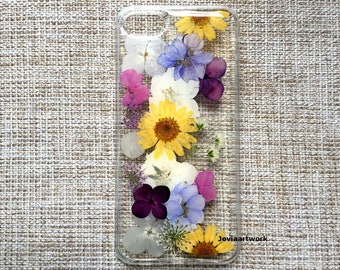 Genuine pressed dried flower iphone case - iphone crystal clear case