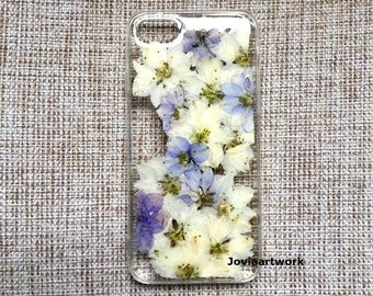 Genuine pressed dried flower Samsung / iphone case - crystal clear case