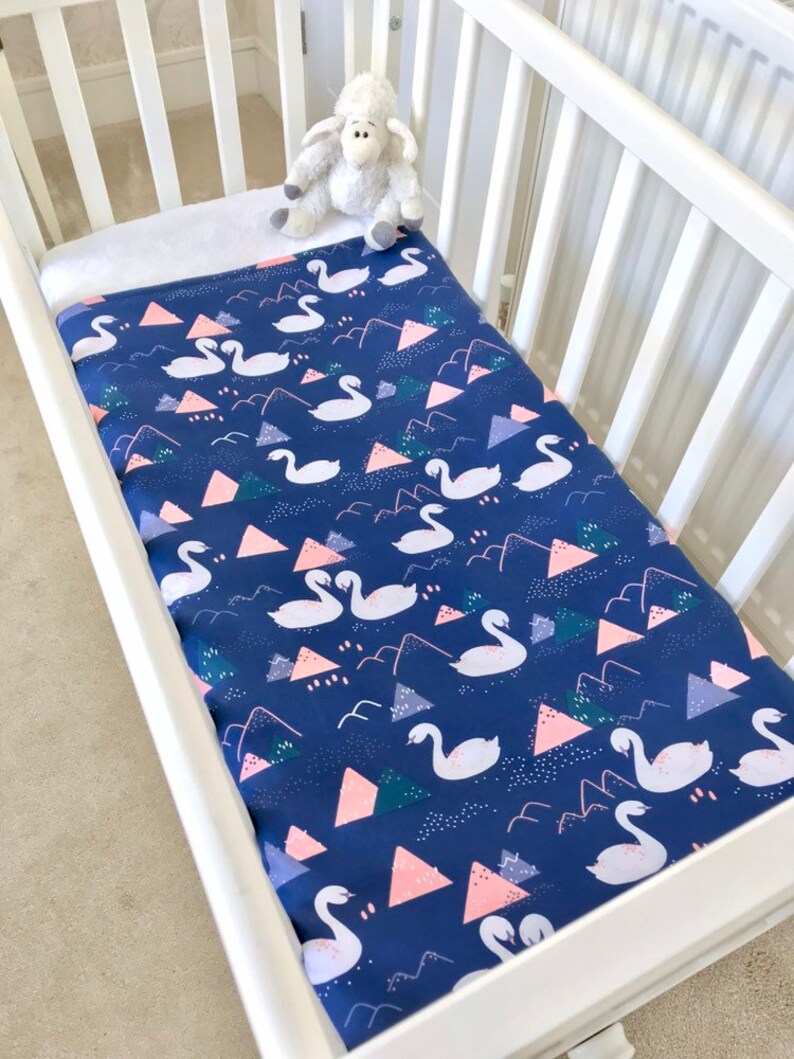 Swan Cotton blanket Swan baby blanket Pink heart fleece Etsy