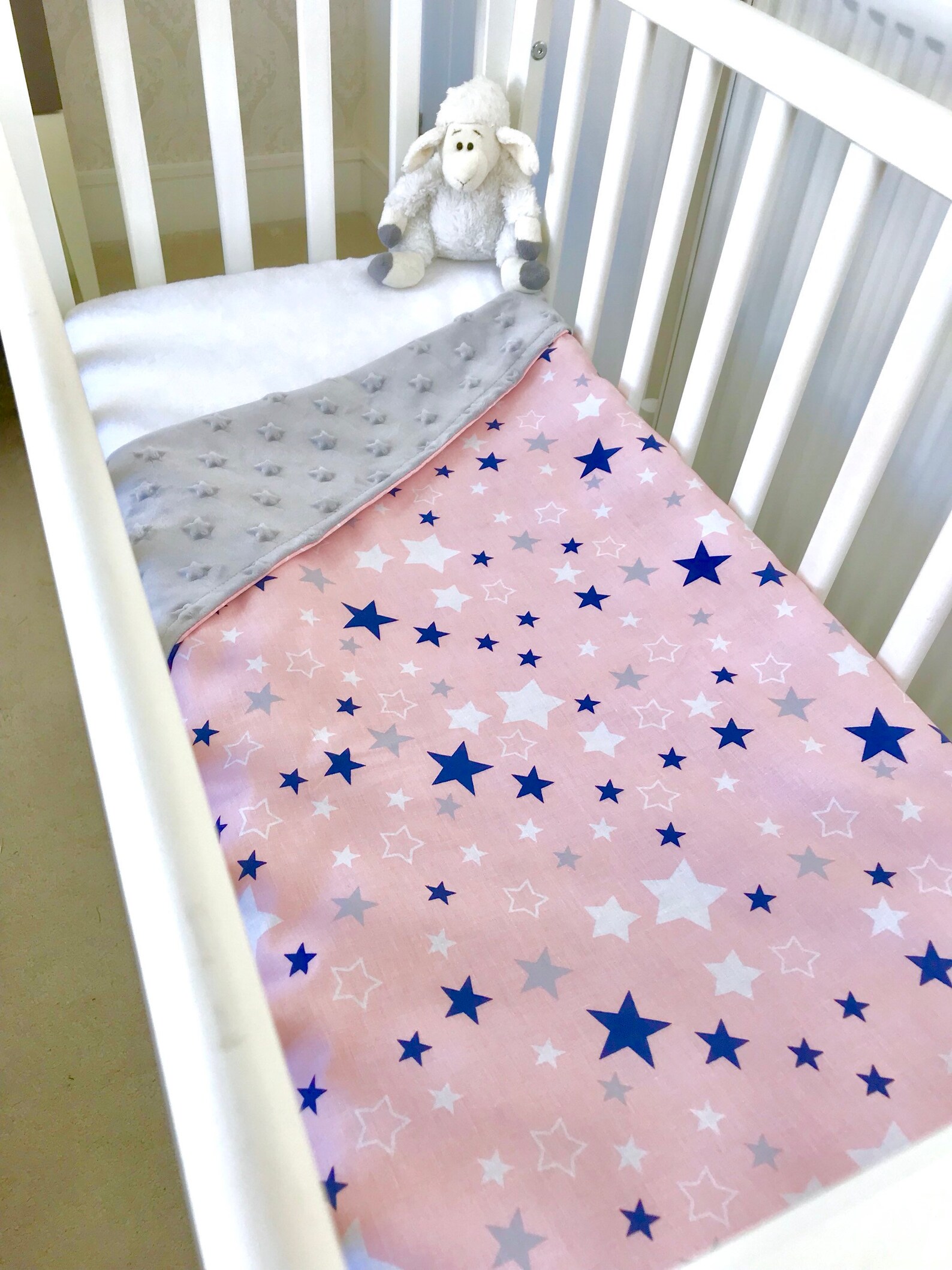 Star baby blanket Star blanket Pink baby girl blanket Minky Etsy