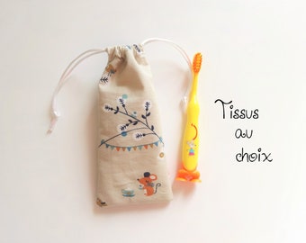 Etui à brosse à dents pour enfant - Pochette imperméable brosse à dents et dentifrice - Housse de rangement - Personnalisation possible !