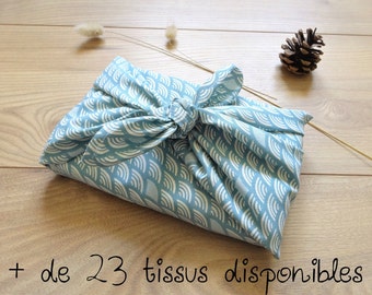 Furoshiki - Emballage cadeau réutilisable en tissu / Emballage écologique et zéro déchet - Fêtes - Anniversaire - Noël - Tissu au choix