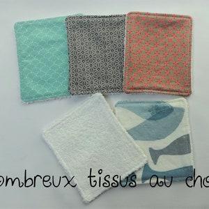 Washable wipe of your choice in bamboo sponge - Makeup remover wipes - Face wipe - Washable baby wipe - Fabric of your choice
