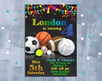 sports theme invite etsy