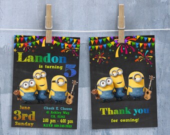 minion sibling boys invitation minion birthday invitation etsy