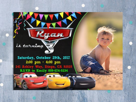 cars 3 invitation cars 3 birthday invitation disney cars etsy personalized disney cars invitations