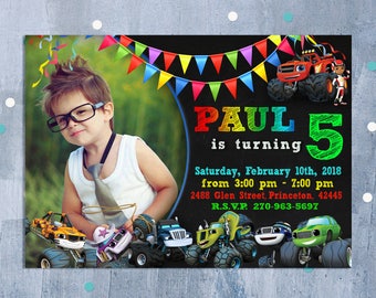 Blaze and the Monster Machines Invitation, Blaze and Monster Machines Birthday Invitation, Blaze Birthday Party Invite, Personalized JPEG