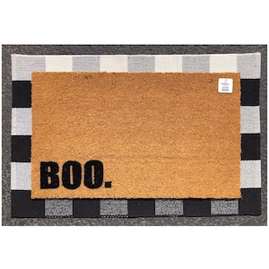 Boo Halloween Doormat | Cute Spooky Welcome Mat | Handmade Fall Porch Decor | Ghost Entry Rug | Holiday Doormat | October Decor