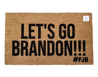 Let’s Go Brandon Doormat | Funny Patriotic Welcome Mat | Conservative Gift Idea | Political Front Porch Rug | #FJB | USA Home Decor