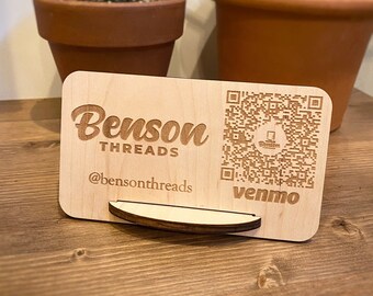 Scannable QR Code Sign - Venmo QR Sign - Bar Code Sign - Pay Here Sign / Salon Sign - Wooden QR code Sign - Venmo scan - custom qr Sign