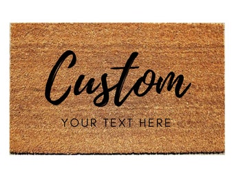 Custom Doormat | Personalized Welcome Mat | Family Name Entryway Rug | Housewarming Gift | Front Porch Decor | Indoor Outdoor Coir Mat