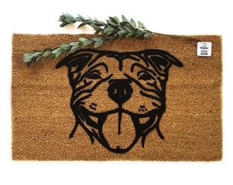 Pitbull Fußmatte | Lustige Hundeliebhaber Willkommen Matte | Pit Bull Veranda Teppich | Zeig mir deine Pitties | Haustierfreundliches Housewarming Geschenk | Hundeliebhaber