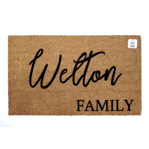Personalized Doormat with Family Name | Custom Welcome Mat | Family Entryway Rug | Housewarming Gift | Front Porch Decor | Custom Last Name