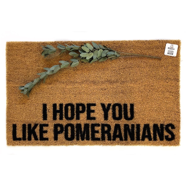 Spero che ti piaccia lo zerbino con i Pomerania / Divertente zerbino di benvenuto per gli amanti dei cani / Regalo per la mamma di Pom / Decorazione per il portico per i proprietari di animali domestici / Regalo per cani di piccola taglia / Decorazione con i Pomerania