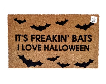 Det är jäkla fladdermöss jag älskar Halloween dörrmatta | Rolig meme dörrmatta | Halloweendekoration | Halloween välkomstmatta | Läskig Halloween | Höstdekoration