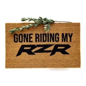 Gone Riding My RZR Doormat | UTV Welcome Mat | Funny Off-Road Rug | Gift for Razor Owner | Razer Entryway Mat | Doormat for ATV Lovers