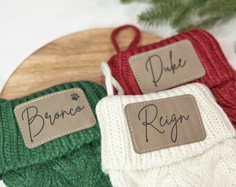 Customized stockings for Christmas, stockings with patch, Custom name stocking, Knitted stocking, Custom family name stocking