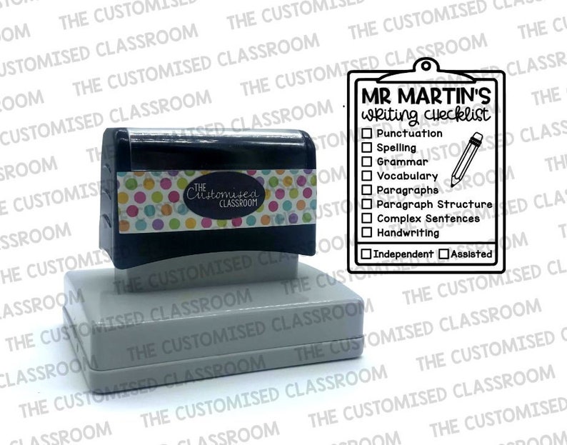 Teacher Stamp Clipboard Checklist Stamp 50x65mm - Etsy Ireland