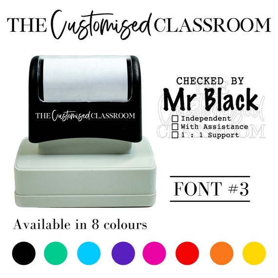 Personalized Name and Date Stamp Custom Checked by Teacher Name