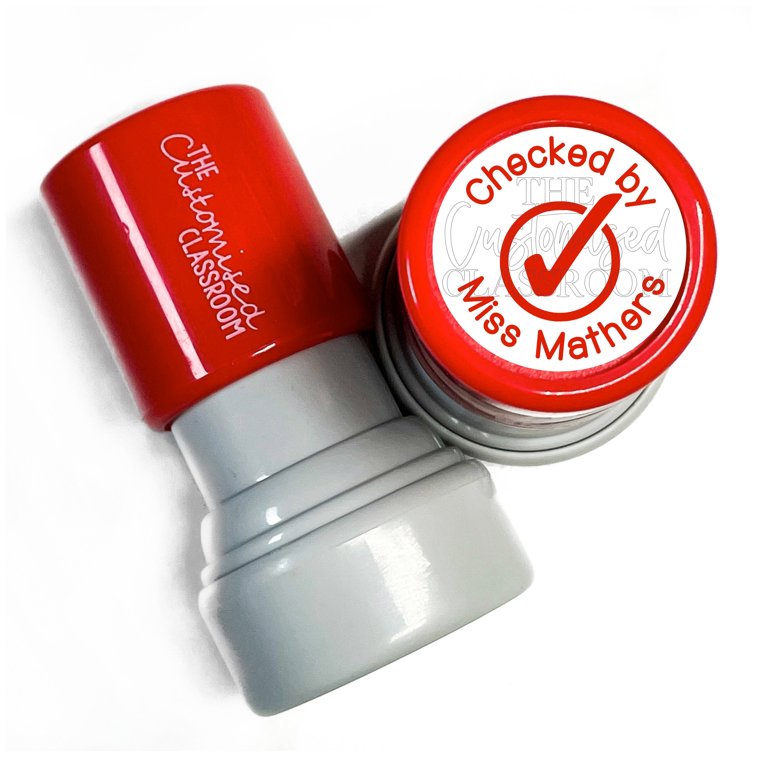 Personalised Teacher Stamp Checked By Etsy