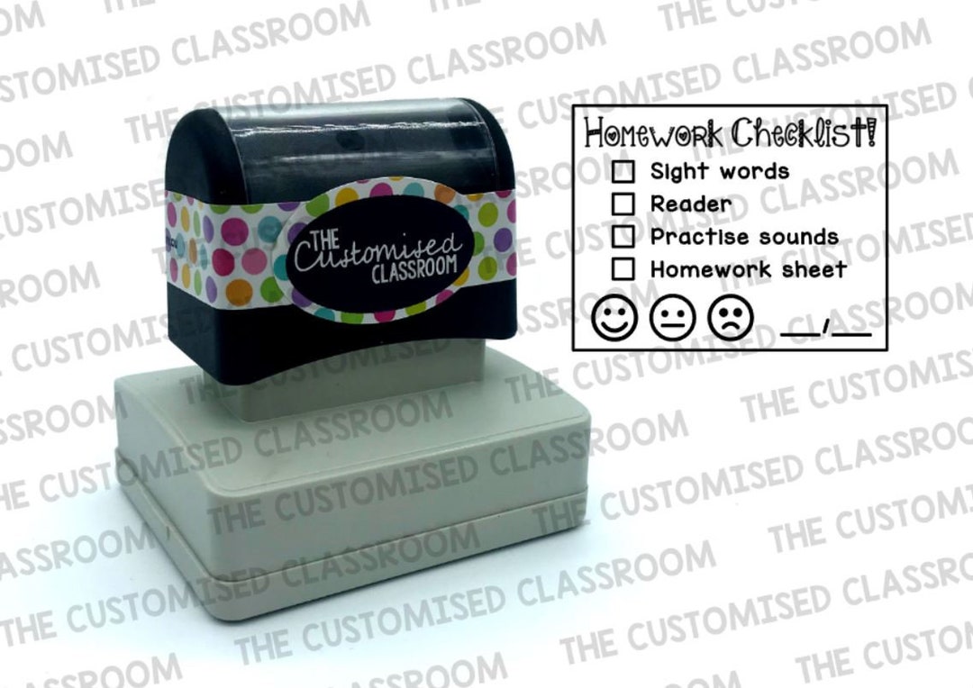 Personalised Teacher Stamp Homework Checklist - Etsy