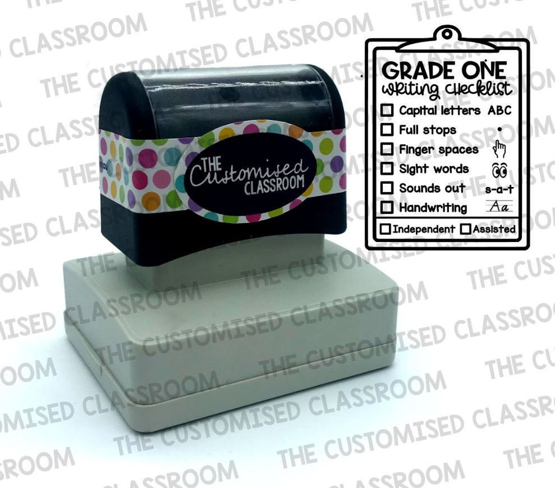 Teacher Stamp grade 1 Writing Checklist Stamp 40x50mm - Etsy Australia