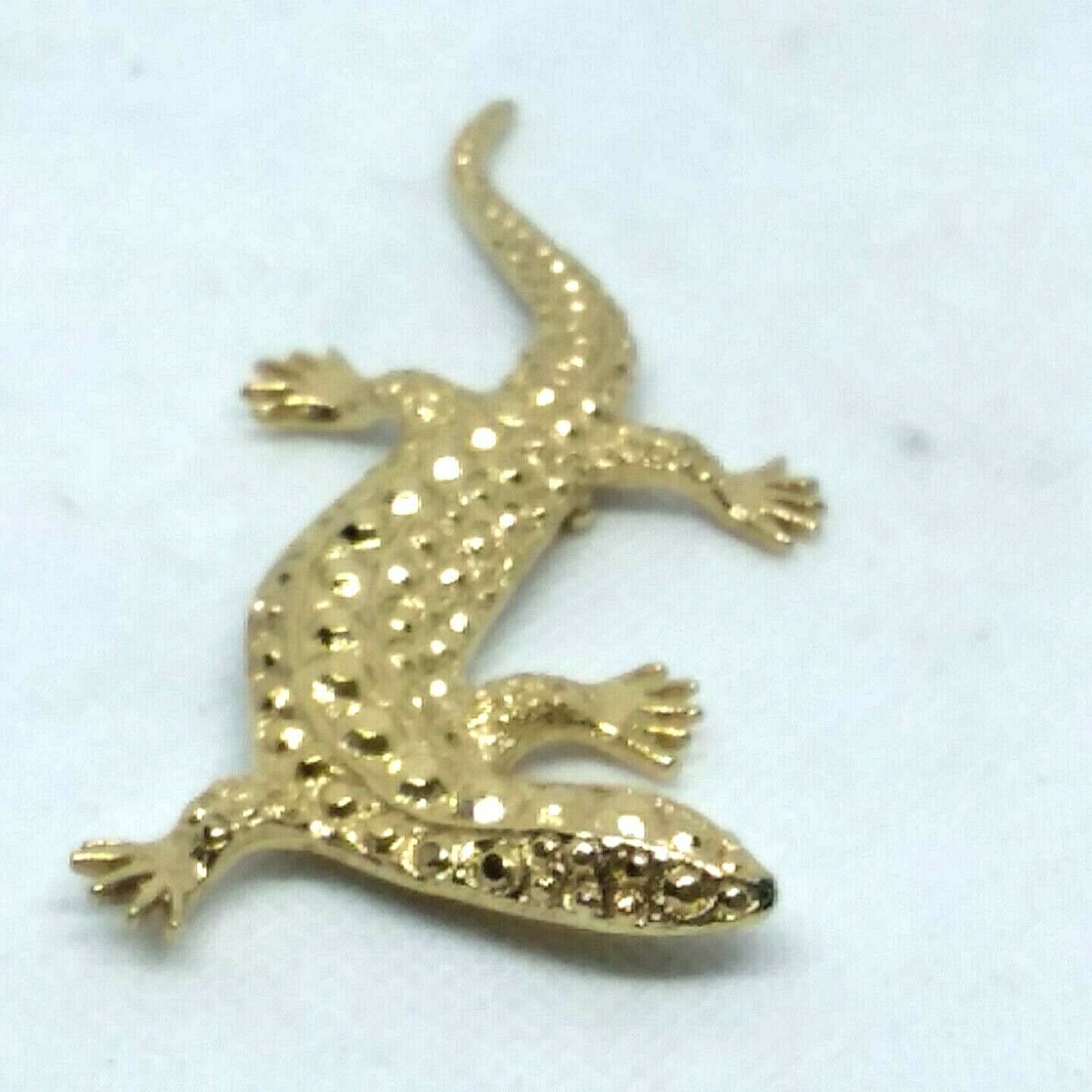 Large Vintage Lizard Brooch Pin Matte Gold Metal Gecko Animal Etsy UK