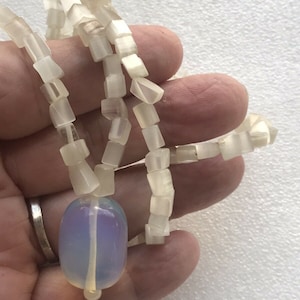 Natural Clear Quartz Nugget Pendant Statement Necklace Natural Stone Pearls Strand Bohemian