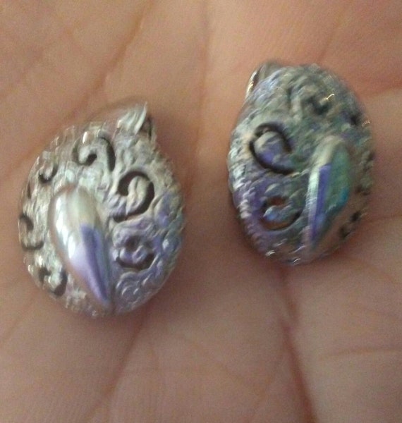 Sarah Cov Vintage Earrings Signed Silver Tone Doo… - image 6