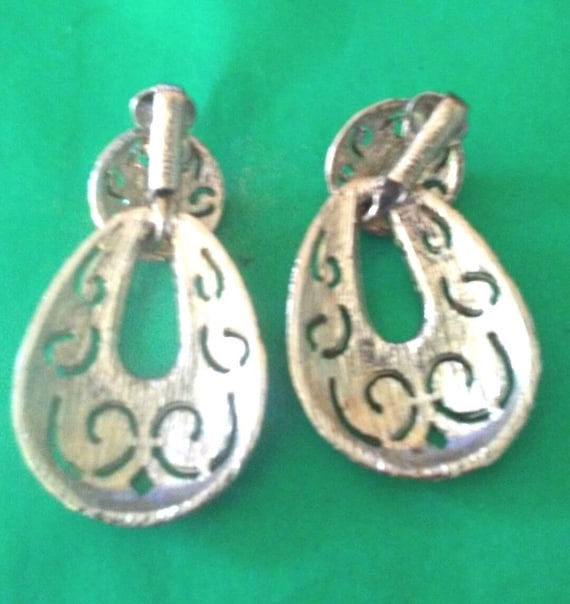Sarah Cov Vintage Earrings Signed Silver Tone Doo… - image 5