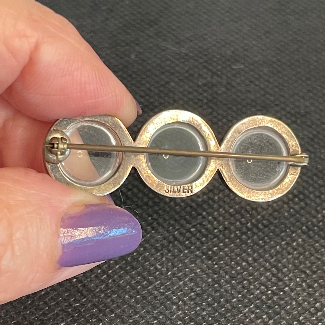Antique Rare Victorian Pools of Light Brooch Undrilled Crystal Sterling ...
