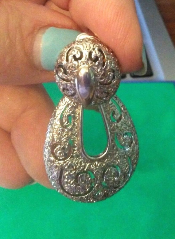 Sarah Cov Vintage Earrings Signed Silver Tone Doo… - image 8